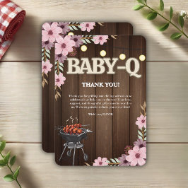 Elegant Rustic Blommigt Baby-Q Grill Baby Shower Tack Kort