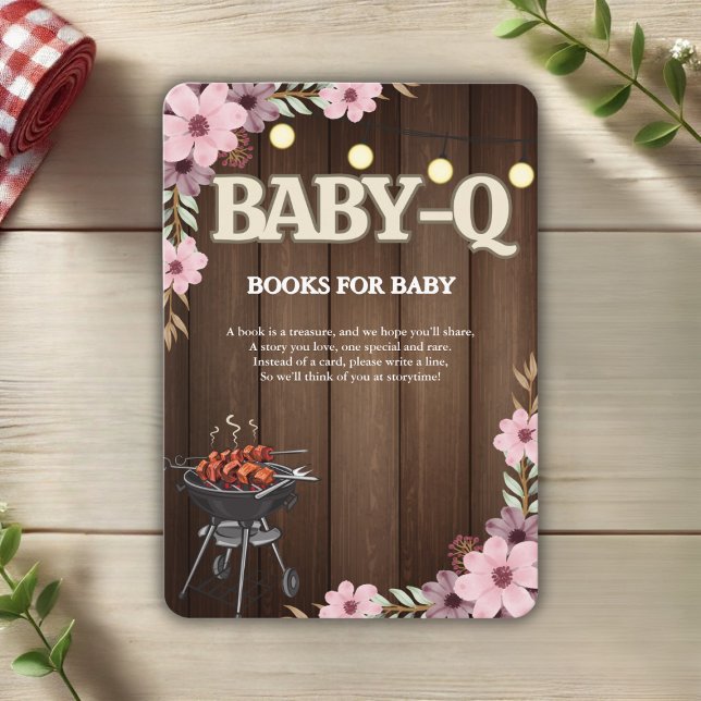 Elegant Rustic Blommigt Baby-Q Grill Baby Shower Tilläggskort (Skapare uppladdad)