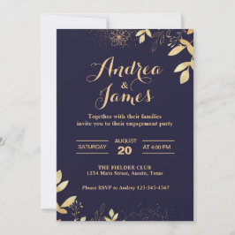 Elegant Rustic Blommigt Förlovningsfest Inbjudningar