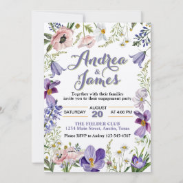 Elegant Rustic Blommigt Förlovningsfest Inbjudningar