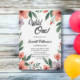 Elegant Rustic Blommigt Garden Sommar 1:a födelsed Inbjudningar