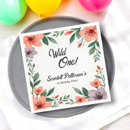 Elegant Rustic Blommigt Garden Sommar 1:a födelsed Pappersservett