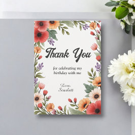 Elegant Rustic Blommigt Garden Sommardag Tack Kort