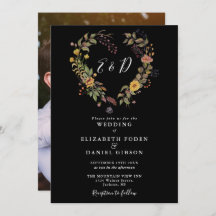 Elegant Rustic Blommigt Heart Photo Bröllop