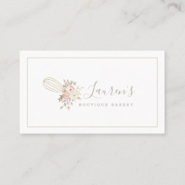 Elegant Rustic Blommigt Home Bakery Logotyp Visitkort