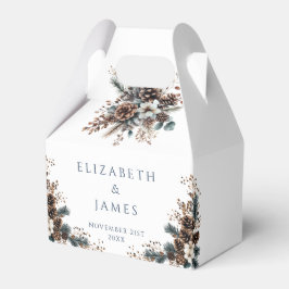 Elegant Rustic Blommigt Pinecones Forest Bröllop Presentaskar