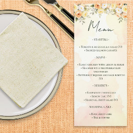 Elegant Rustic Blommigt Watercolor Bröllop Menu Meny