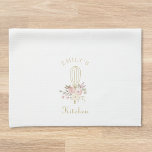 Elegant Rustic Blommigt Whisk Monogram Kökshandduk<br><div class="desc">Kökshandduk av anpassningsbar-designad typ med elegant,  rustik blommigt och utformning med personlig namn.</div>