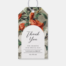 Elegant Rustic Blommigts Terracotta Wedding Favor Presentetikett