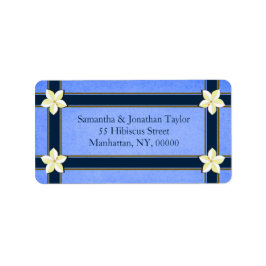 Elegant Rustic Blue Blommigt Returetiketter Adressetikett