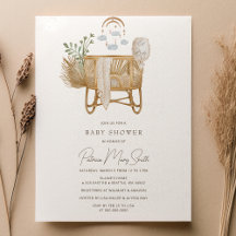 Elegant Rustic Boho Baby Cot Baby Shower