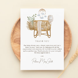 Elegant Rustic Boho Baby Cot Baby Shower Tack Kort