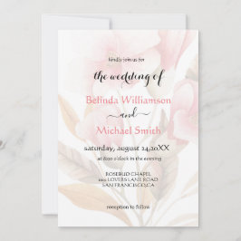 Elegant Rustic Boho Blommigt Bröllop Inbjudningar