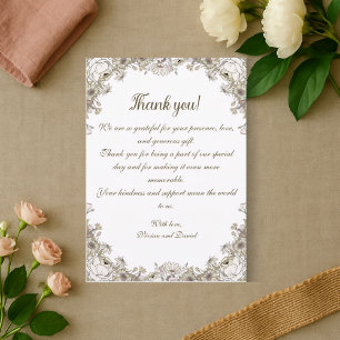 Elegant Rustic Boho Blommigt Bröllop - tackkort Tack Kort
