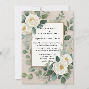 Elegant Rustic Boho Blommigt bröllopsinbjudan Inbjudningar