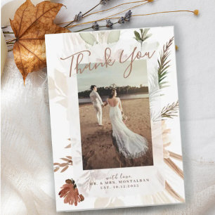 Elegant Rustic Boho Blommigt Pampas, tack vare dit Spara Datumet