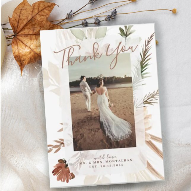 Elegant Rustic Boho Blommigt Pampas, tack vare dit Spara Datumet (Skapare uppladdad)