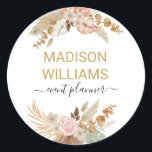 Elegant Rustic Boho Blommigt Professionell Busines Runt Klistermärke<br><div class="desc">Tittar du personlig för ditt småföretag? Kolla in den här Eleganten Rustic Boho Blommigt Professionell Business Magnetic Anteckningsblock. Du kan enkelt lägga till ditt namn och din verksamhet eller till och med ändra teckensnittet stil och färg genom att använda verktyg. Lycklig Branding!</div>