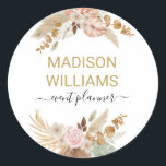 Elegant Rustic Boho Blommigt Professionell Busines Runt Klistermärke<br><div class="desc">Tittar du personlig för ditt småföretag? Kolla in den här Eleganten Rustic Boho Blommigt Professionell Business Magnetic Anteckningsblock. Du kan enkelt lägga till ditt namn och din verksamhet eller till och med ändra teckensnittet stil och färg genom att använda verktyg. Lycklig Branding!</div>