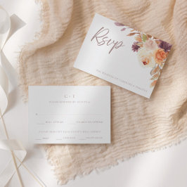 Elegant Rustic Boho Fall Blommigt Bröllop OSA Card Anteckningskort