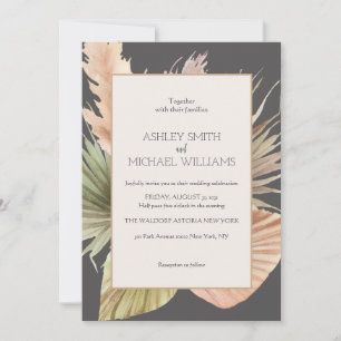 Elegant Rustic Boho Tropical Framed Bröllop Inbjudningar