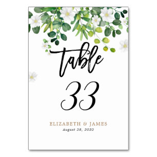 Elegant Rustic Botanical Blommigt Garden Wedding Bordsnummer