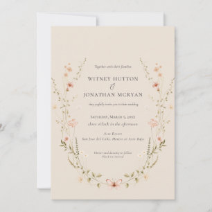 Elegant Rustic Botanical Calligraphy Bröllop Inbjudningar