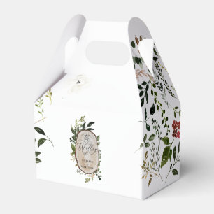 Elegant Rustic Botanical Greenery bröllopsfest Presentaskar
