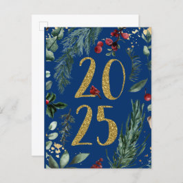Elegant Rustic Botanical New Years Inbjudan
