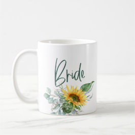 Elegant Rustic Bride Solros Eucalyptus Bröllop Kaffemugg