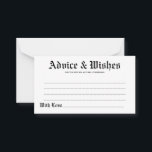 Elegant Rustic Bröllop Advice & Önskemål Card Rådkort<br><div class="desc">Du får gärna anpassa och anpassa den här eleganten till råd och kort för rustik bröllop och önskemål. Det finns redigeringsalternativ.</div>