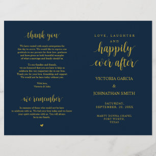 Elegant Rustic Bröllop Ceremony-program