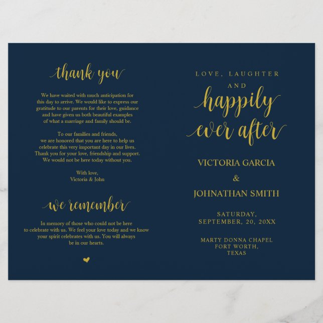 Elegant Rustic Bröllop Ceremony-program (Framsida)