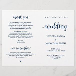 Elegant Rustic Bröllop Ceremony-program
