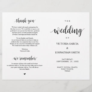 Elegant Rustic Bröllop Ceremony-program