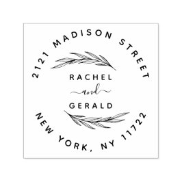 Elegant Rustic Bröllop egna namn Adress Self- Självfärgande Stämpel