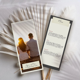 Elegant Rustic Bröllop Menu med foto Meny
