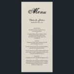 Elegant Rustic Bröllop Menu Meny<br><div class="desc">En enkel bröllop-meny för elegant.</div>