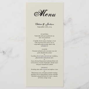 Elegant Rustic Bröllop Menu Meny