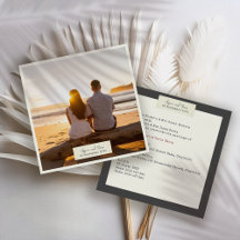 Elegant Rustic bröllopsinbjudan med foto