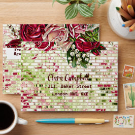 Elegant Rustic Burgundy Blommigt Maron Ro Bröllop