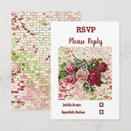 Elegant Rustic Burgundy Blommigt Maron Ro Bröllop OSA Kort