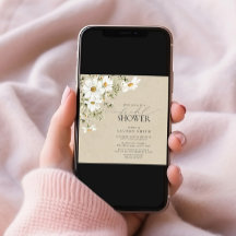 Elegant Rustic CalliWatercolor Daisy Möhippa