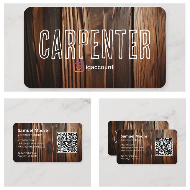 Elegant Rustic Carpenter Visitkort (Elegant Rustic Carpenter Business Card
)