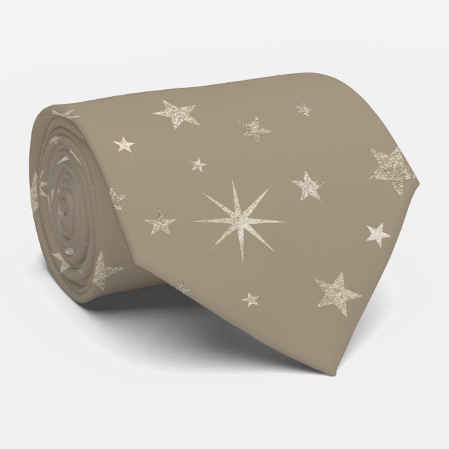 Elegant Rustic Chic Taupe Silver Stars Monogrammad Slips (Rullad)