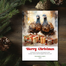 Elegant rustic Christmas scene animal greeting