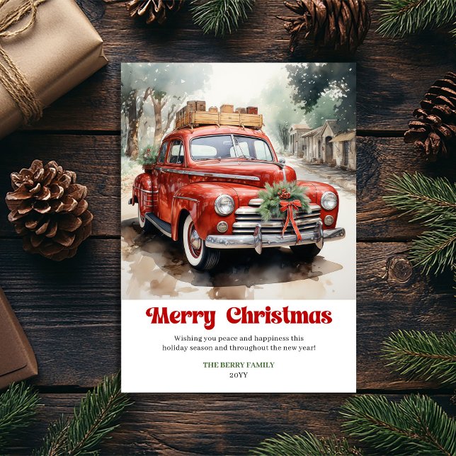 Elegant rustic Christmas scene vintage greeting  Julkort (Elegant rustic Christmas scene vintage greeting card)