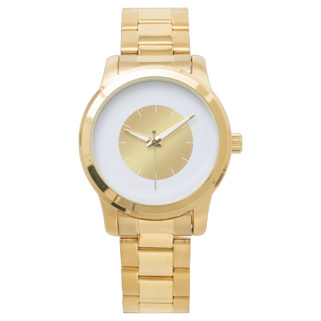 Elegant Rustic Classic Guld Teal Manar bevakning Armbandsur (Framsida)