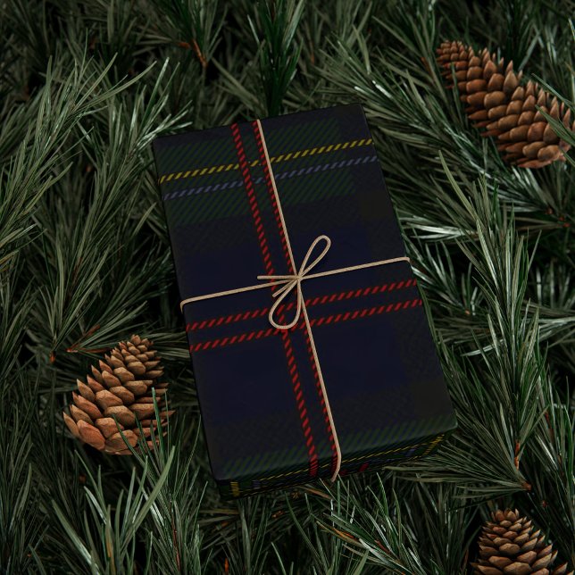 Elegant Rustic Classic Helgdag Tartan Presentpapper (Plaid Rustic Clan Malcolm Tartan Wrapping Paper)