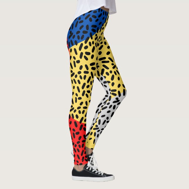 Elegant Rustic Colorful Dots Leggings (Höger)